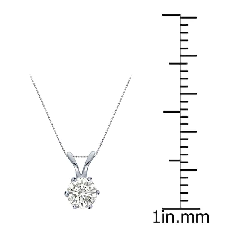 Auriya 14k Gold 1/4ct TDW Round 6-Prong Diamond Solitaire Necklace (I-J, SI1-SI2)