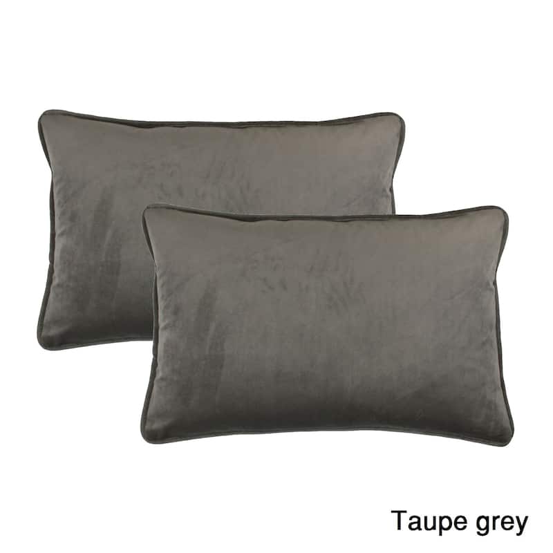 Sherry Kline Richmond Velvet Boudoir Throw Pillow (set of 2) - Taupe Grey