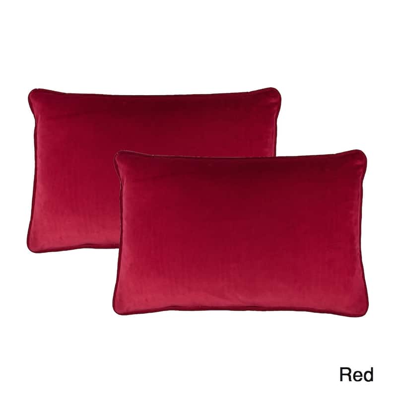 Sherry Kline Richmond Velvet Boudoir Throw Pillow (set of 2) - Red