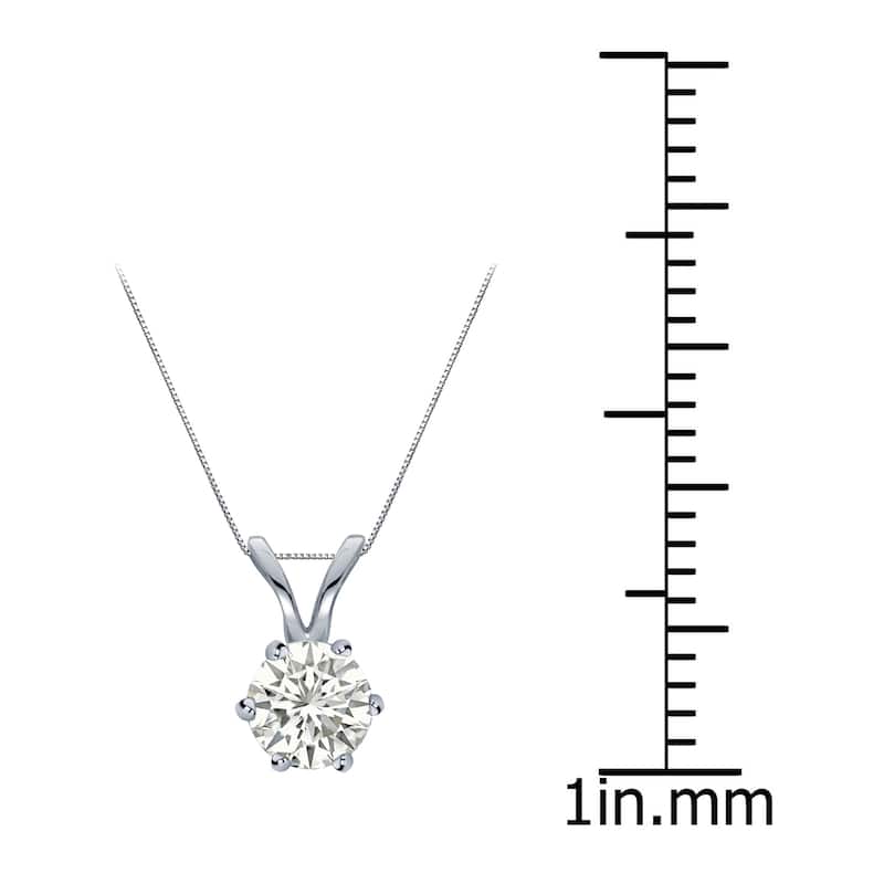 Auriya 14k Gold 1/3ct TDW Round 6-Prong Diamond Solitaire Necklace (I-J, SI1-SI2)