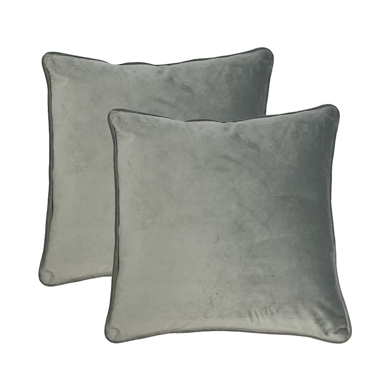 Sherry Kline Richmond Velvet 20-inch Throw Pillow (set of 2) - Silver Grey