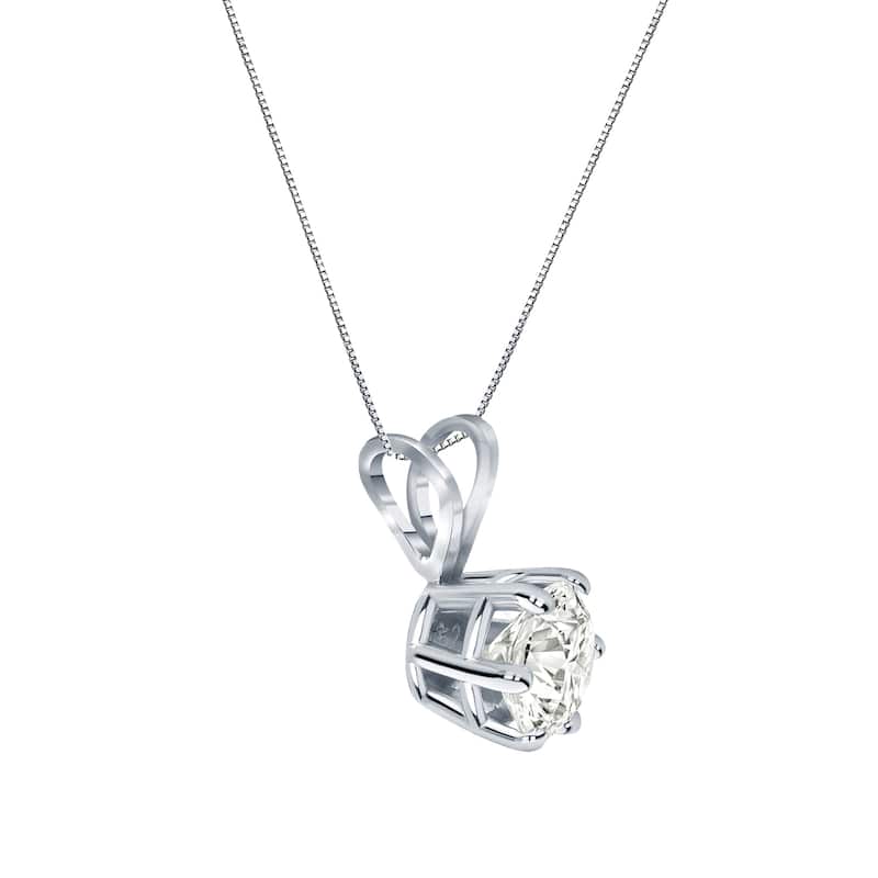 Auriya 14k Gold 1/4ct TDW Round 6-Prong Diamond Solitaire Necklace (I-J, SI2-SI3)
