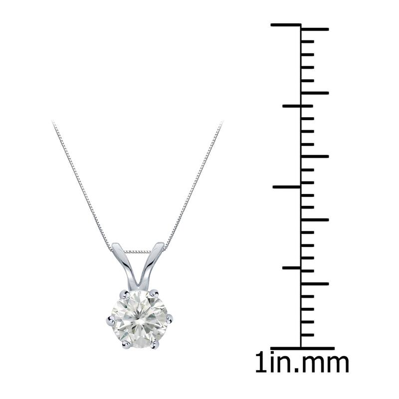 Auriya 14k Gold 1/3ct TDW Round 6-Prong Solitaire Diamond Necklace (I-J, SI2-SI3)