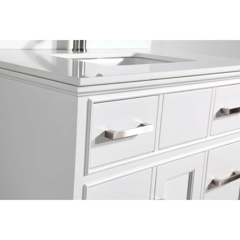 Vanity Art 36" Single Sink Bathroom Vanity Set with Engineered Marble Top and Free Mirror