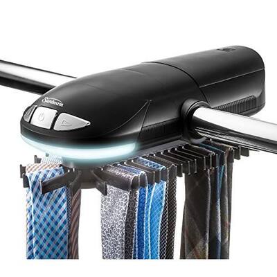 Sunbeam Motorized Tie Rack with Built in LED Light Fits up to 50 Ties & Belts