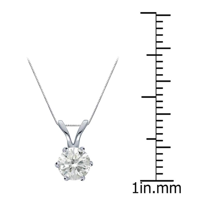 Auriya 14k Gold 1/2ct TDW Round 6-Prong Diamond Solitaire Necklace (I-J, SI2-SI3)
