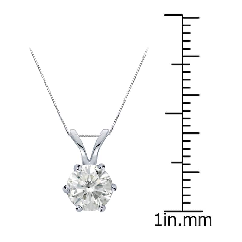 Auriya 14k Gold 3/4ct TDW Round Diamond Solitaire Six-Prong Necklace (I0J, SI2-SI3)