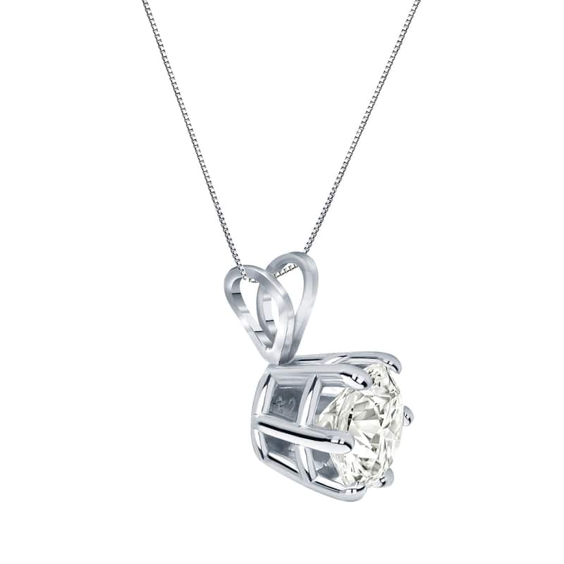 Auriya 14k Gold 1ct TDW Round 6-Prong Diamond Solitaire Necklace (I-J, SI2-SI3)