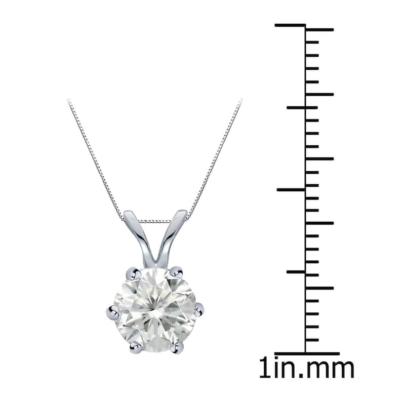 Auriya 14k Gold 1ct TDW Round 6-Prong Diamond Solitaire Necklace (I-J, SI2-SI3)