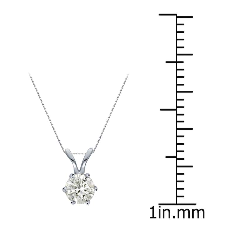 Auriya 14k Gold 1/4ct TDW Round 6-Prong Diamond Solitaire Necklace (J-K, I1-I2)