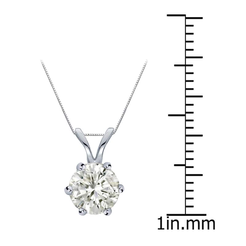 Auriya 1ctw Round 6-Prong Solitaire Diamond Necklace 14k Gold (J-K, I1-I2)