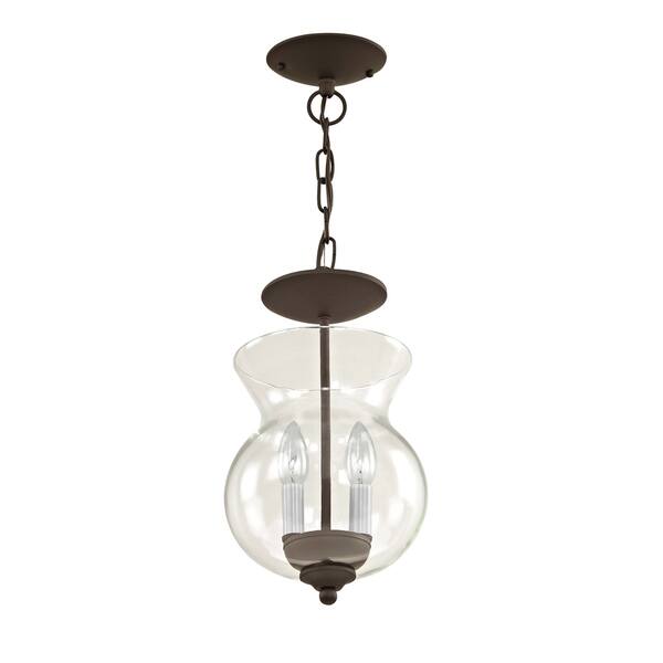 Shop Livex Lighting Legacy 2 Light Bronze Convertible Chain Hang