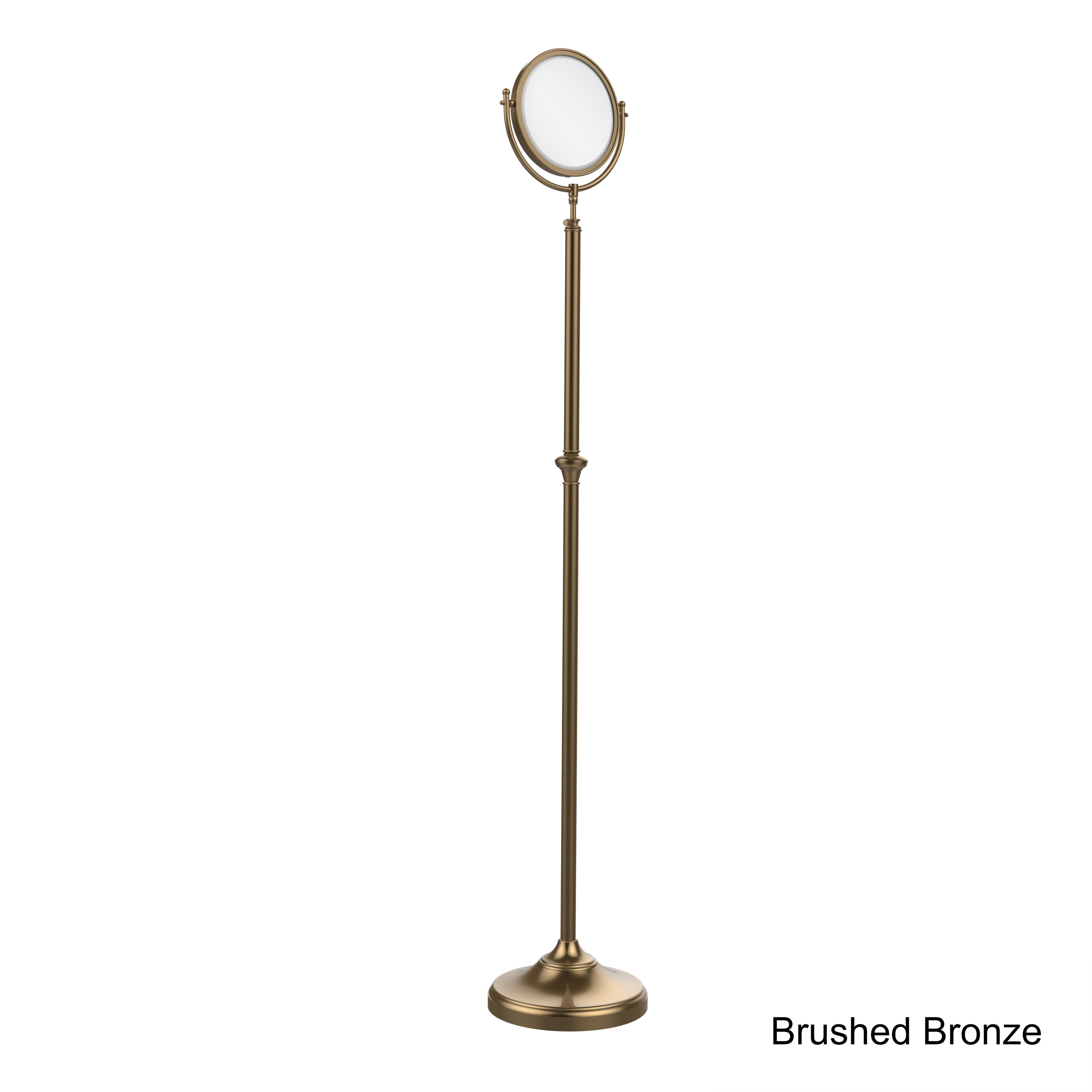 Allied Brass Adjustable Height Floor-standing Makeup Mirror with 8