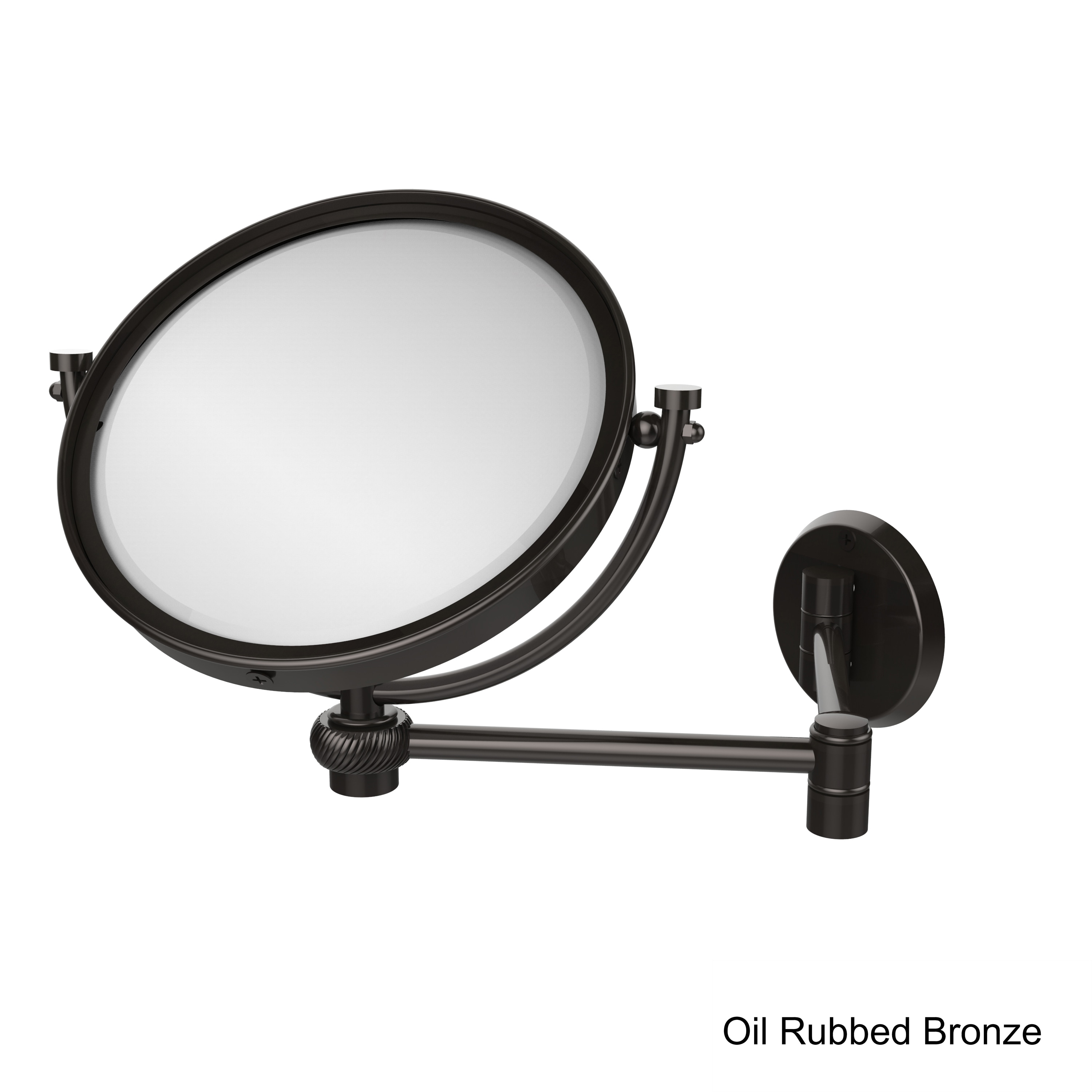 Allied Brass 8-inch Wall-mounted Extending Makeup Mirror 4x Magnification  with Twist Accent