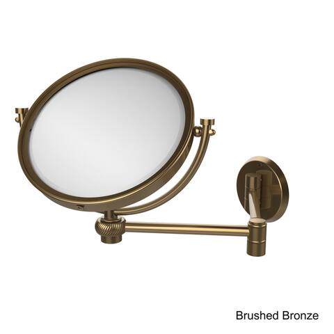 Allied Brass 8 Inch Wall Mounted Extending Make-Up Mirror 2X Magnification with Twist Accent - 8"D