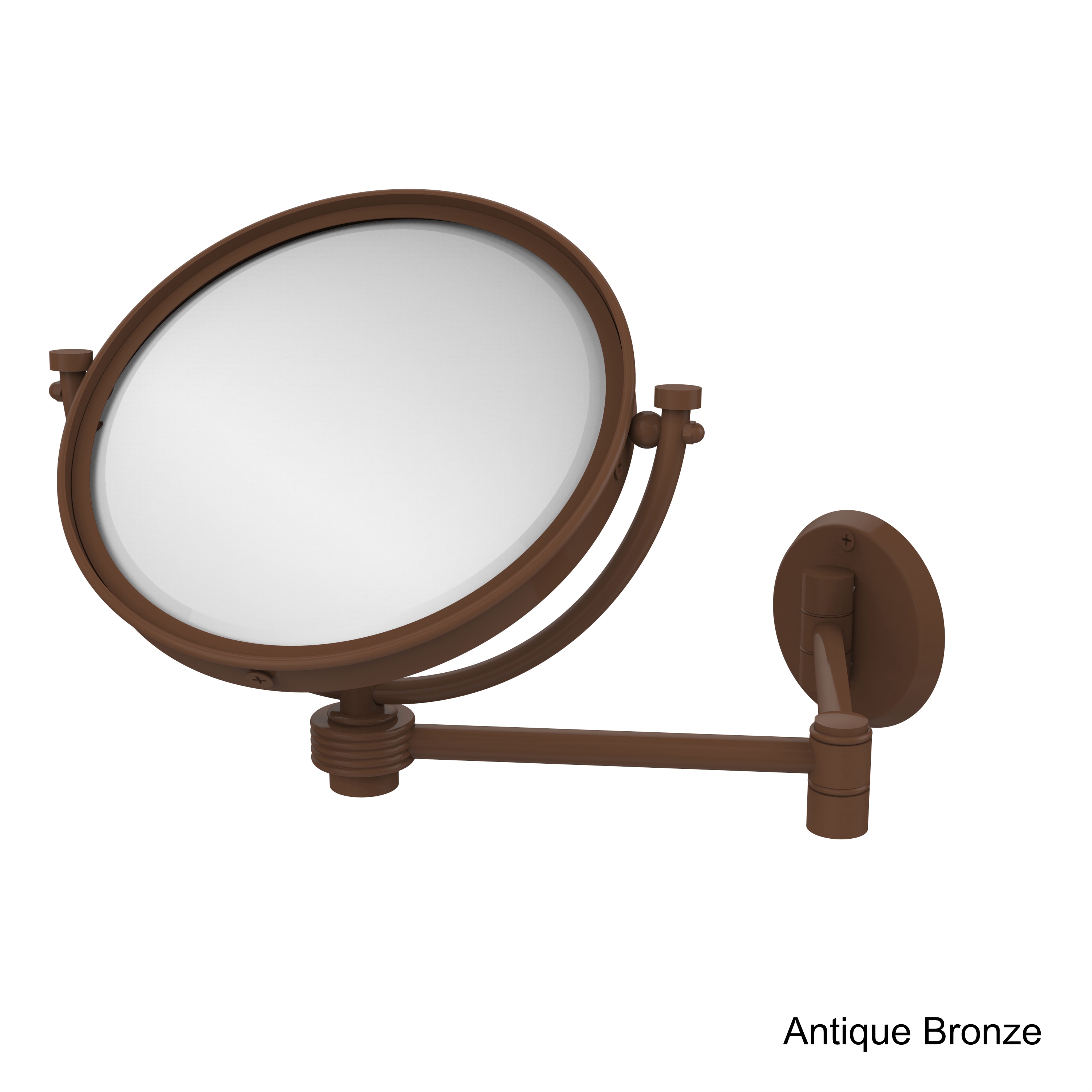 Allied Brass 8-inch Wall-mounted Extending 3X Magnification Makeup Mirror  with Groovy Accent - On Sale - Bed Bath & Beyond - 12363859