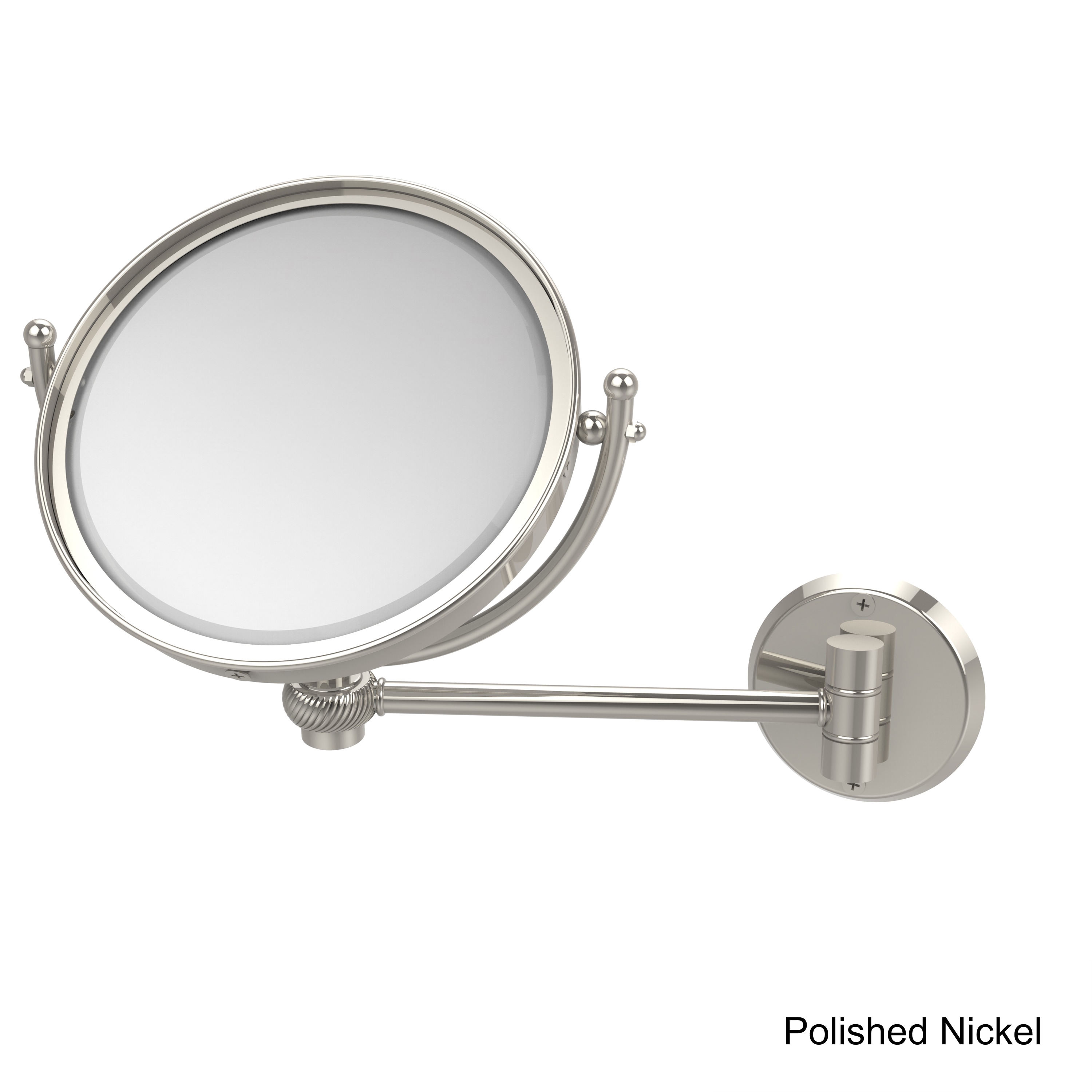 2-SIDED 7X MAKEUP GOLD 8" MAGNIFYING MIRROR FOR BATH WALL MOUNTED SWING ARM 