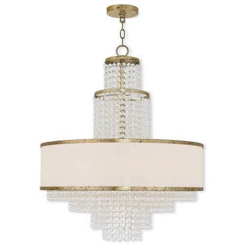 Livex Lighting Prescott 6-Light Winter Gold Chandelier - 23.625" Dia. x 28.25" H (Chandelier-Gold Chandelier) - Chandeliers For Bedrooms by Overstock.com