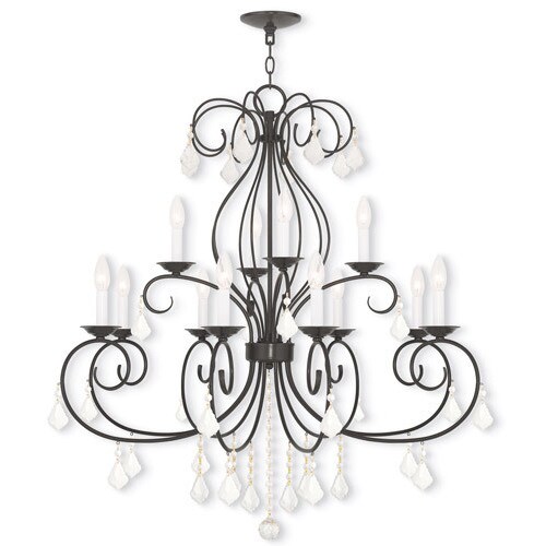 Uanah 6 Light Crystal Antique Black Chandelier Uanah 6 Light Crystal Antique Black Chandelier