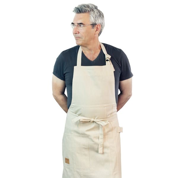 Tan Railroad Stripe Bib Apron - Bed Bath & Beyond - 12364274