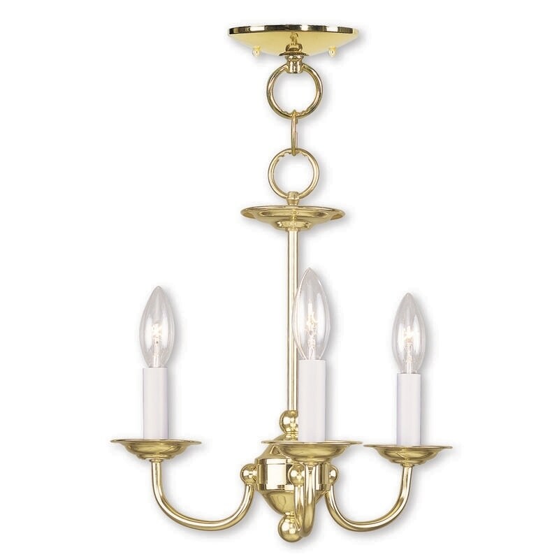 Livex Lighting Home Basics 3 Light Polished Brass Mini Chandelier (Chandelier-Gold Chandelier) - Chandeliers For Bedrooms by Overstock.com