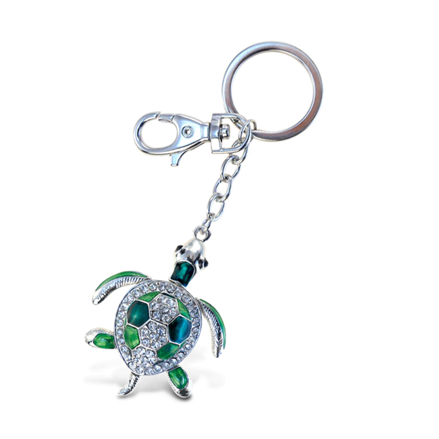 Puzzled Green Sea Turtle Metal Sparkling Charm S Overstock