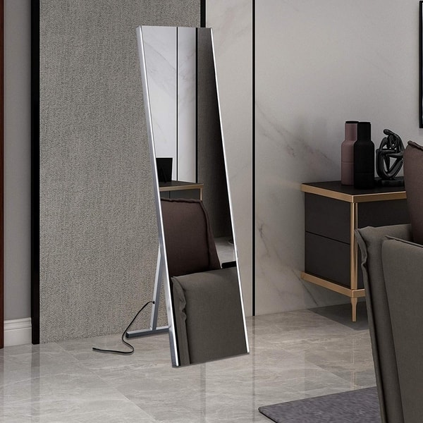 Body Length Standing Mirror, Stainless Steel