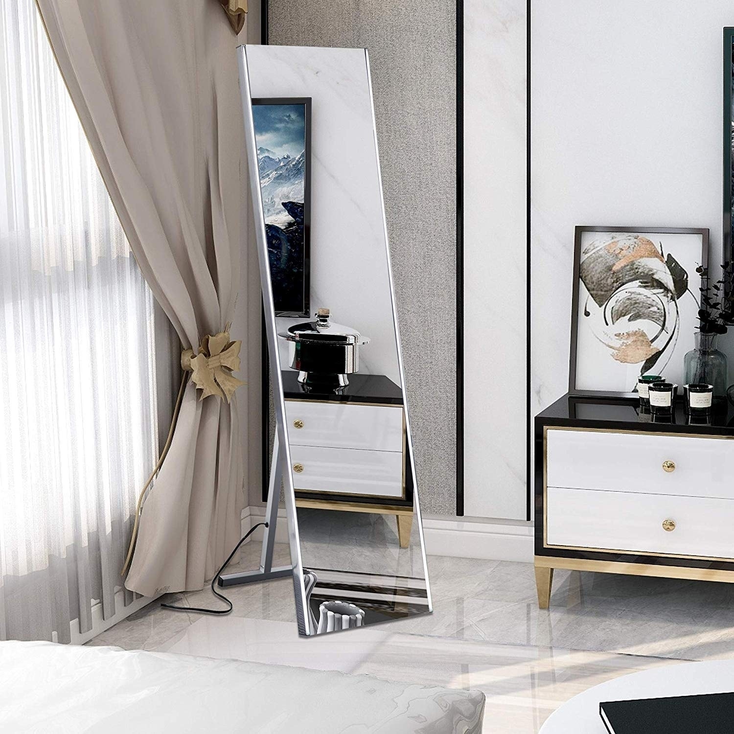 floor makeup mirror with lights