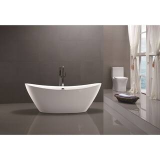 Soaking Tubs Online At Our Best Bathtubs Deals Vanity Art White Acrylic 71 Inch Freestanding Soaking Bathtub