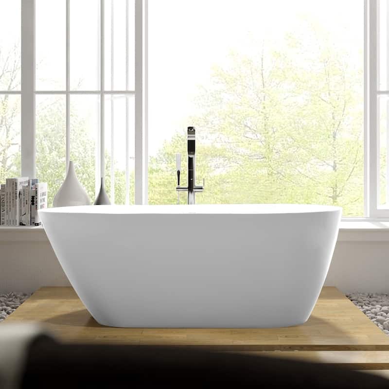 Vanity Art 59" Acrylic Freestanding Soaking Bathtub