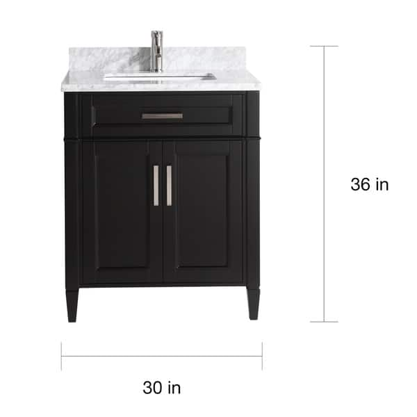 Vanity Art 30 Inch Single Sink Bathroom Vanity Set Carrara Marble Stone Top Soft Closing Doors Undermount Sink With Free Mirror Overstock 12364449