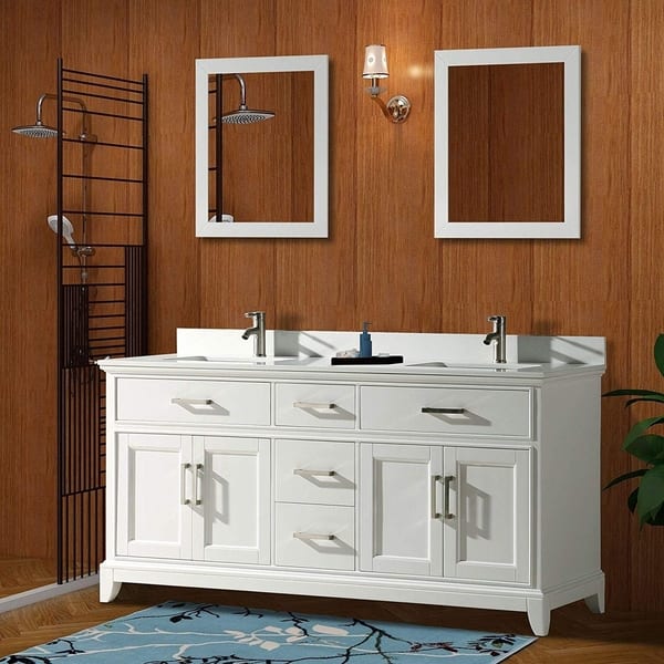 Shop Vanity Art 72 Double Sink Bathroom Vanity Set Super White Phoenix Stone Top Soft Closing Doors Undermount Sink With Free Mirror Overstock 12364456