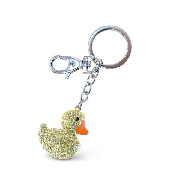 Shop Puzzled Metal/Crystal Sparkling Duck Charm Keychain Free