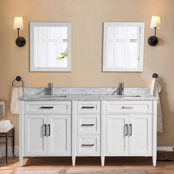 Shop Vanity Art 72 Inch Double Sink Bathroom Vanity Set Carrara