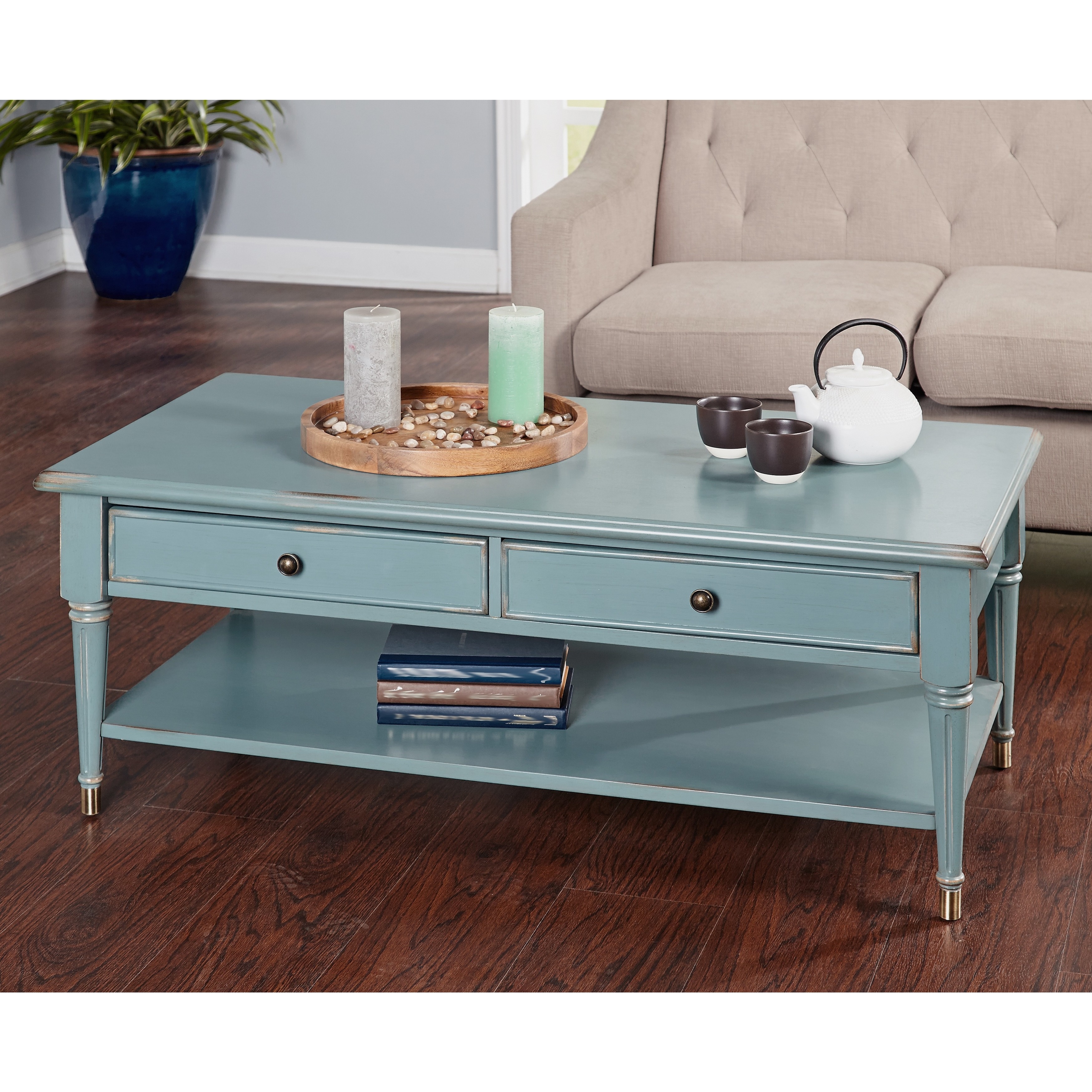 blue coffee table