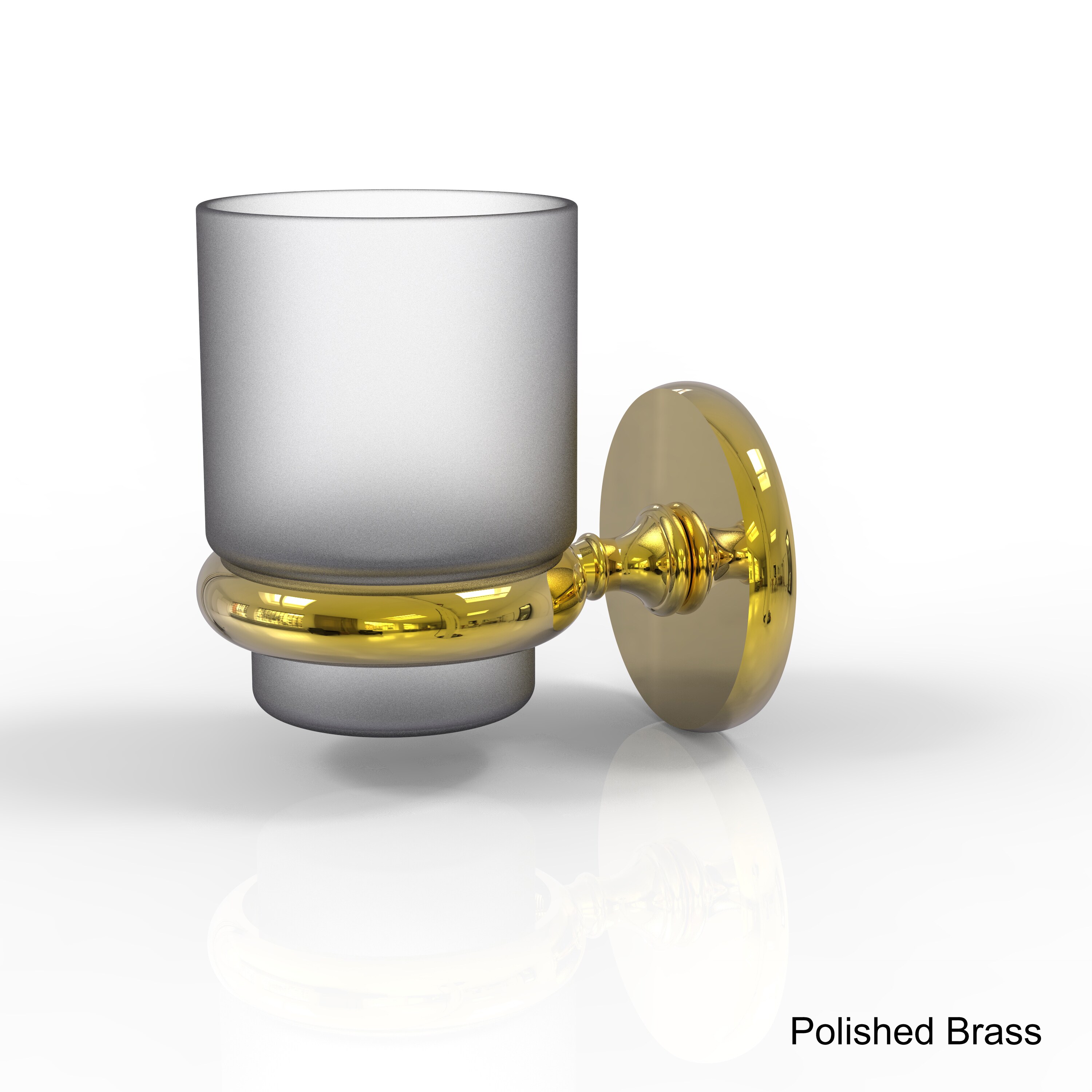 Allied Brass Prestige Que New Satin Brass Brass Tumbler and Toothbrush  Holder
