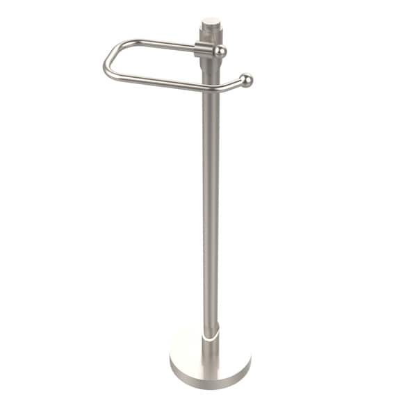 Home Basics Heavy Duty Free-Standing Dispensing Toilet Paper Holder, Satin  Nickel 