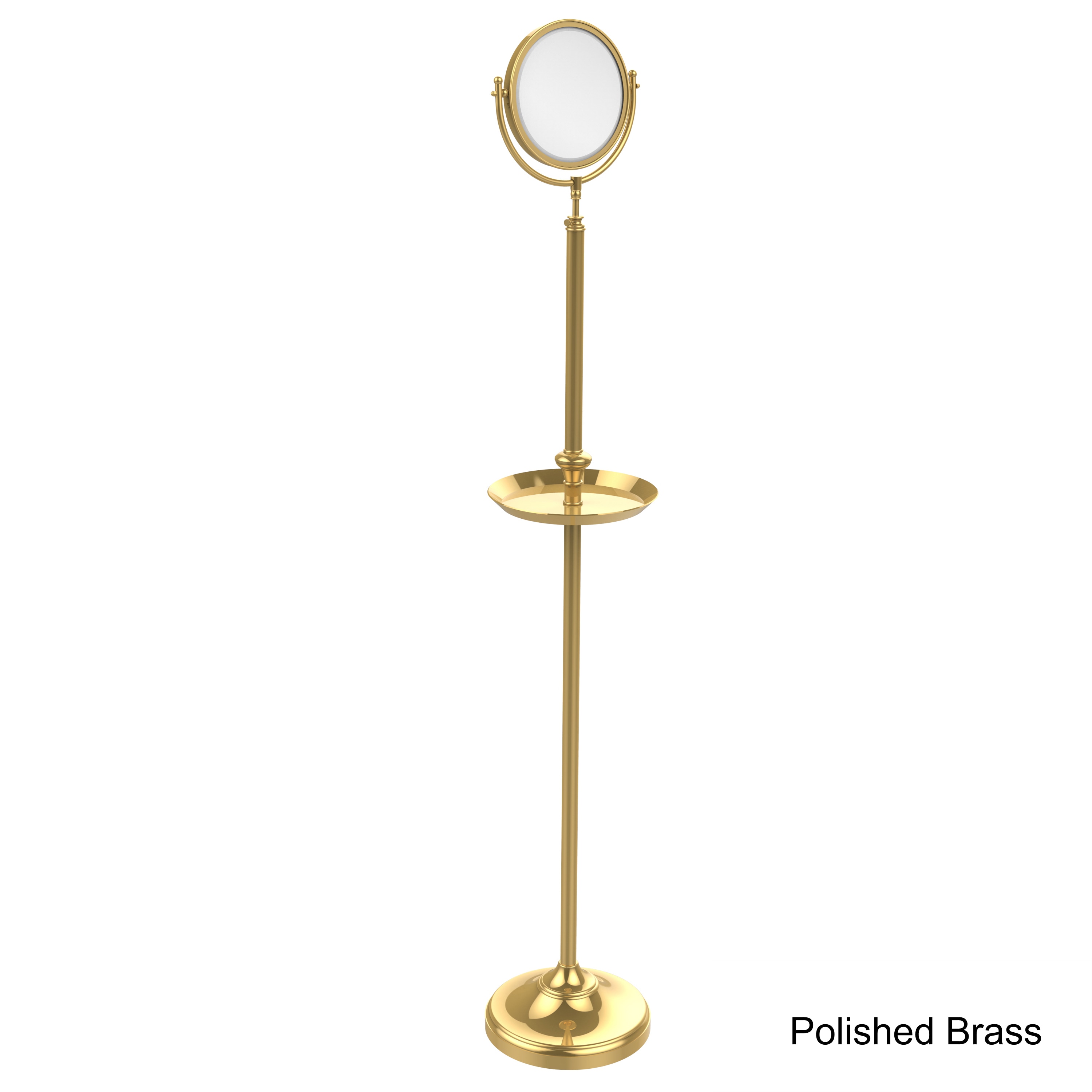 Allied Brass Floor-standing Makeup Mirror with 8-inch Diameter, 3X