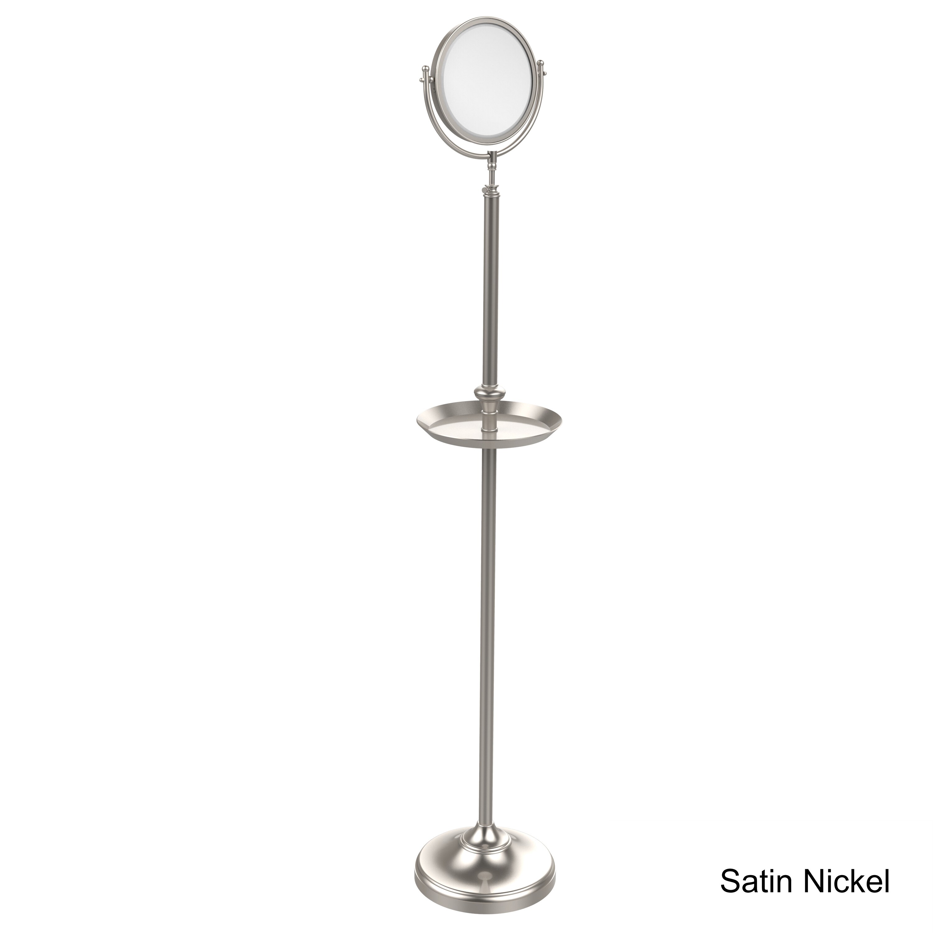 Allied Brass Floor-standing Makeup Mirror with 8-inch Diameter, 3X