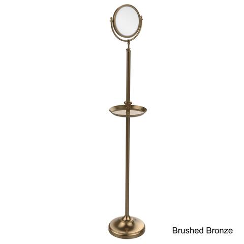 Allied Brass Standing Make-Up Mirror With Shaving Tray