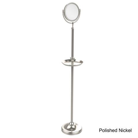 Allied Brass Standing Make-Up Mirror With Shaving Tray