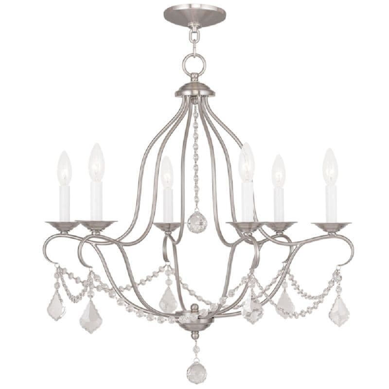 Chandelier-Silver Chandelier - Silver (Brushed Nickel) - Chandeliers For Bedrooms by Overstock.com