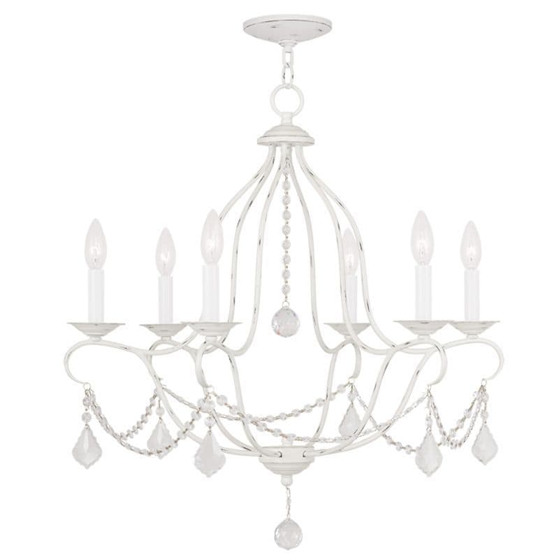 Chandelier-White Chandelier (Antique White) - Chandeliers For Bedrooms by Overstock.com