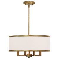 Livex Lighting Park Ridge 4-Light Antique Gold Leaf Chandelier - 18" Dia. x 18"-48" Adj. H