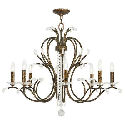 Livex Lighting Serafina 8 Light Hand Applied Venetian Golden Bronze Chandelier