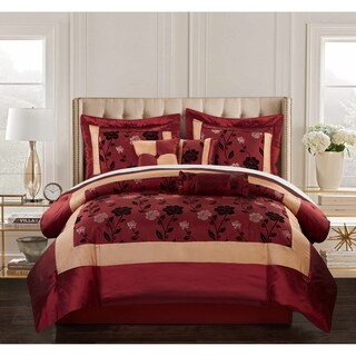 Rosemonde Burgundy 7-piece Comforter Set - Free Shipping Today ...