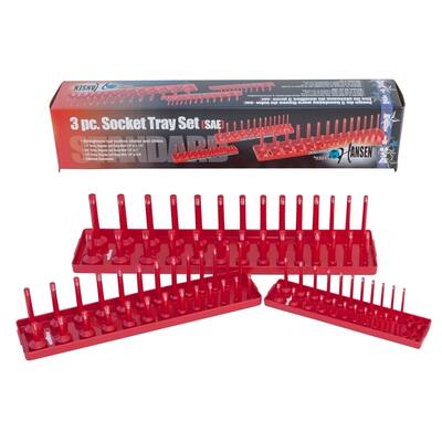 Hansen 3 Piece SAE Socket Tray Set