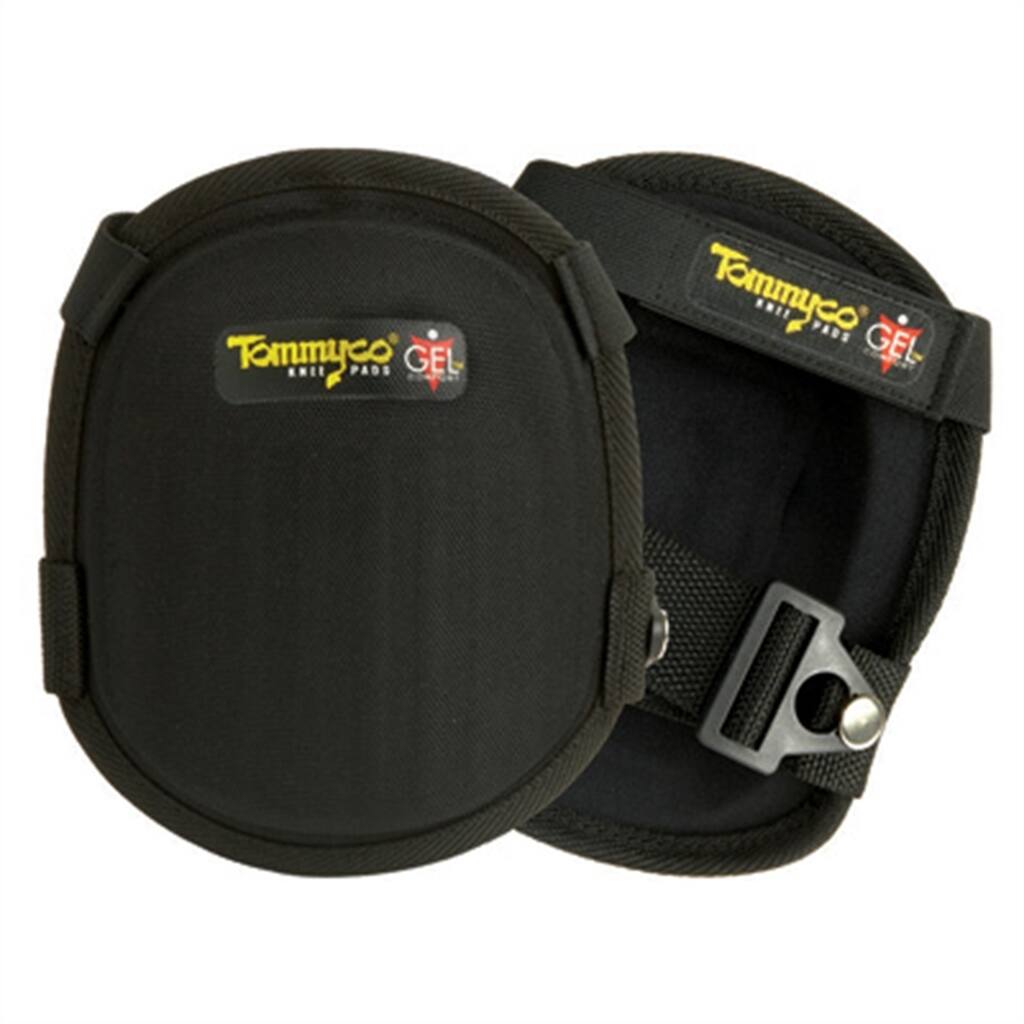 Gel Armor Knee Pads Double Straps Eliminate Binding with Adjustable Quick Clip Fastener - Black