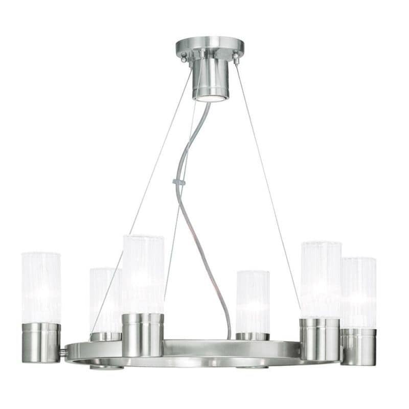 Livex Lighting Midtown  6 Light Brushed Nickel Chandelier (Chandelier-Silver Chandelier) - Chandeliers For Bedrooms by Overstock.com