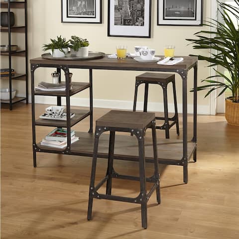 Simple Living Scholar Vintage Industrial 3-Piece Counter Height Dining Set